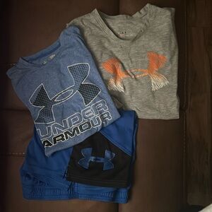 Youth Under Armour T-Shirts and Basketball Shorts